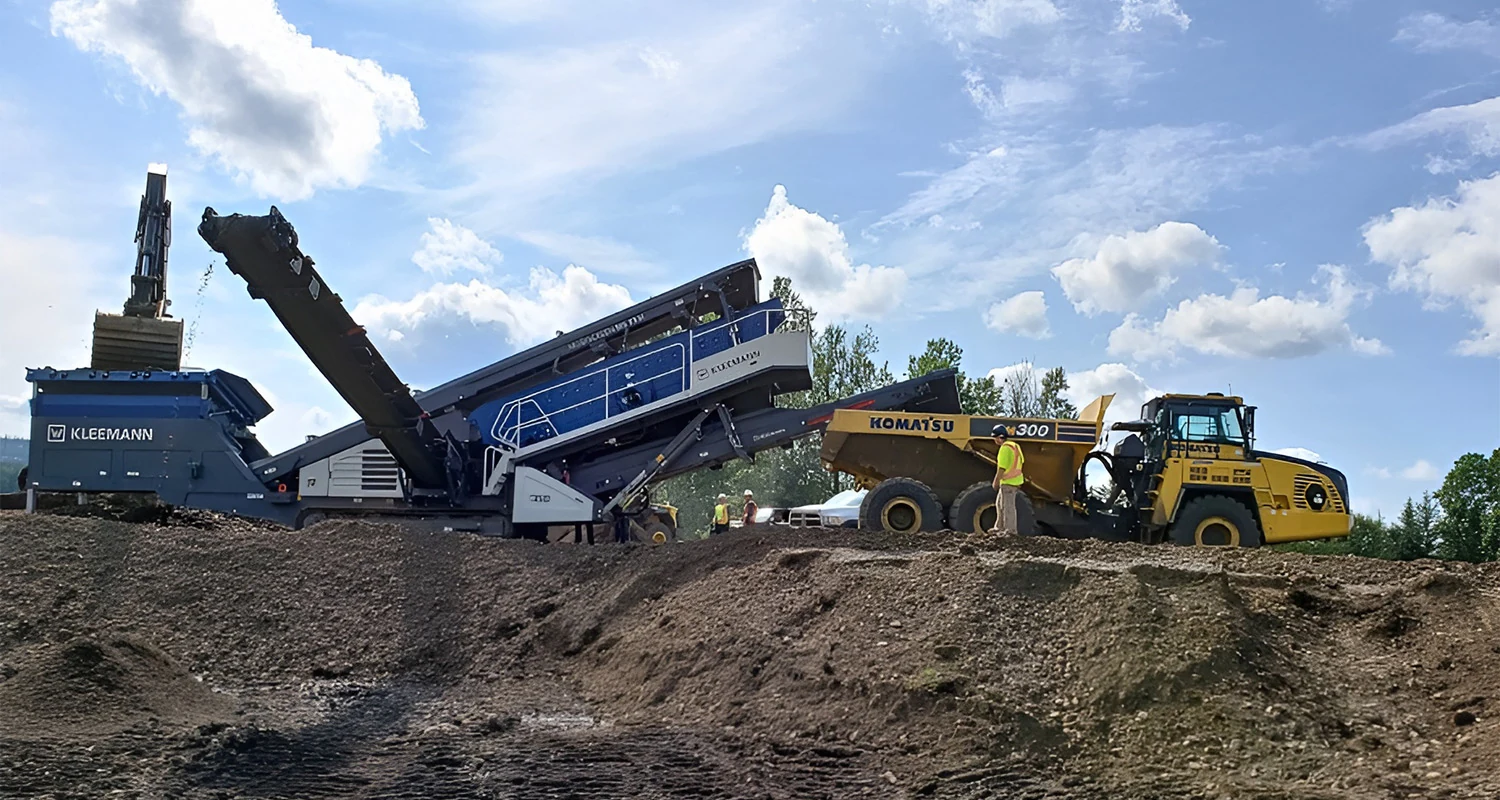ACL aggregate processing equipment and heavy machinery at a worksite in Western Canada