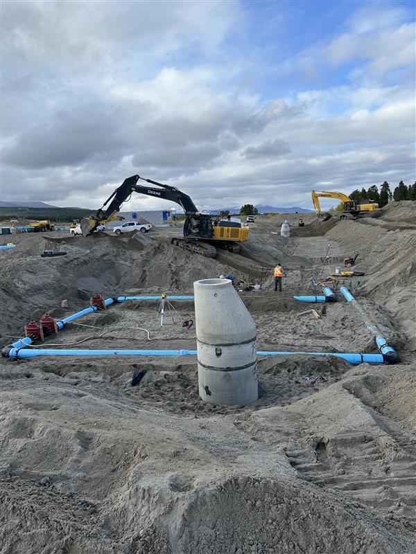 Water and sanitary utility work for Whitehorse International Airport