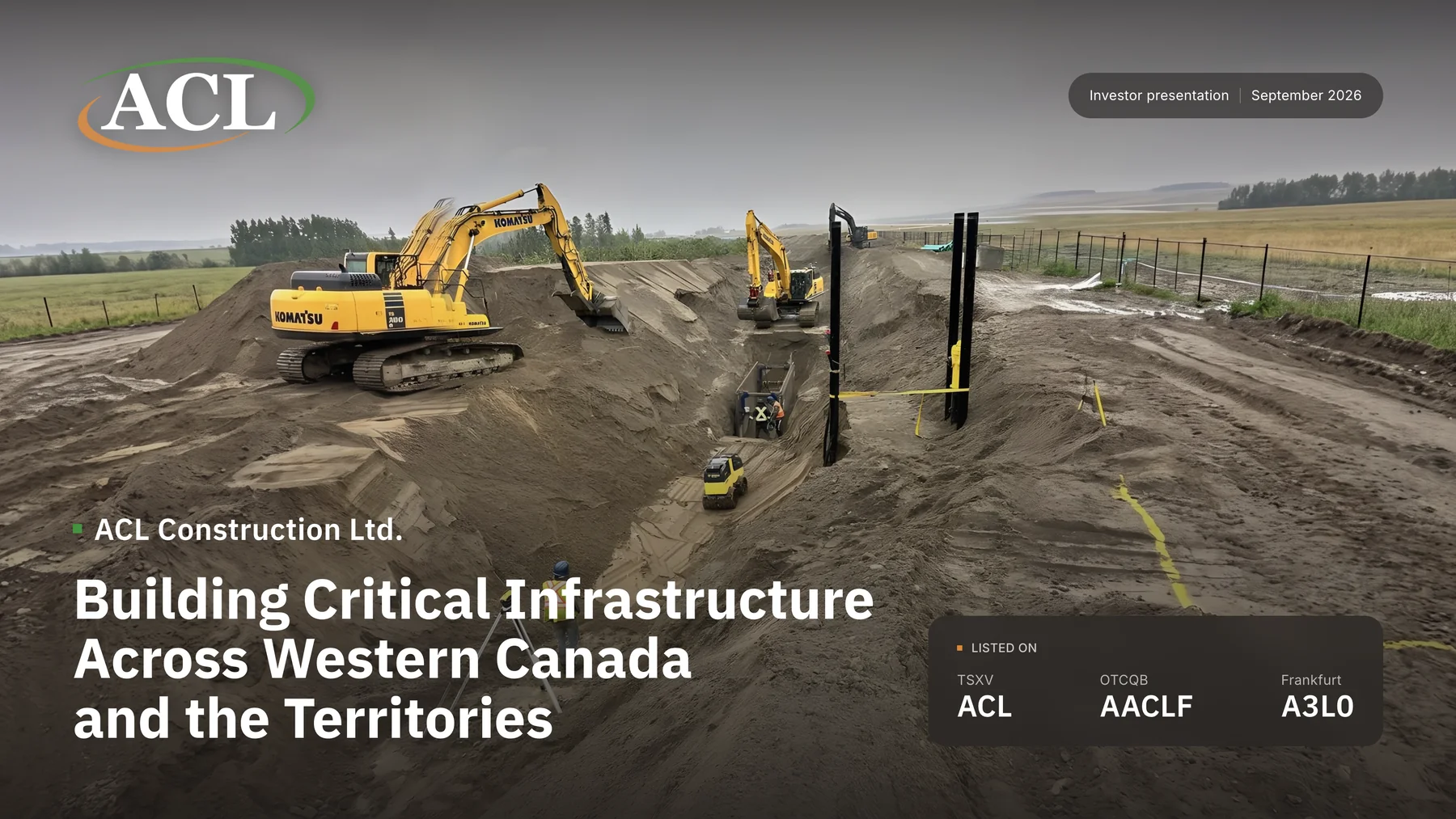 ACL Construction investor presentation, September 2026 — building critical infrastructure across Western Canada and the Territories
