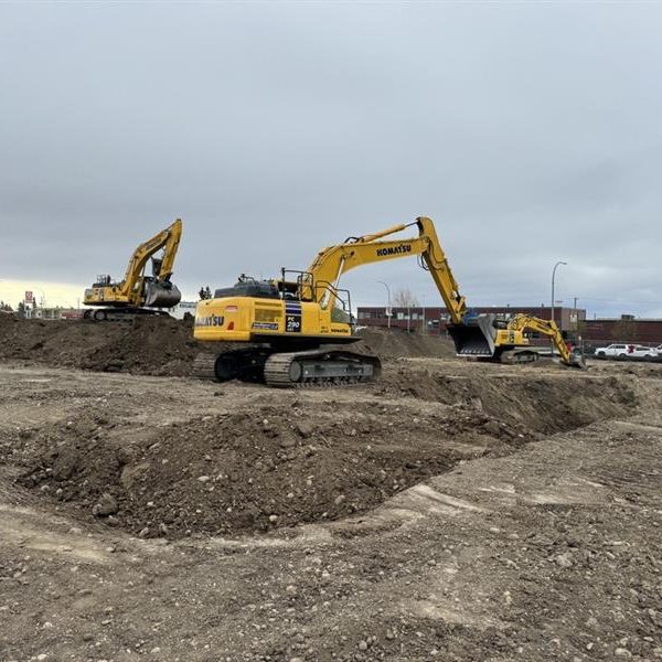 Foundation earthworks for The Harlequin in Fort St. John